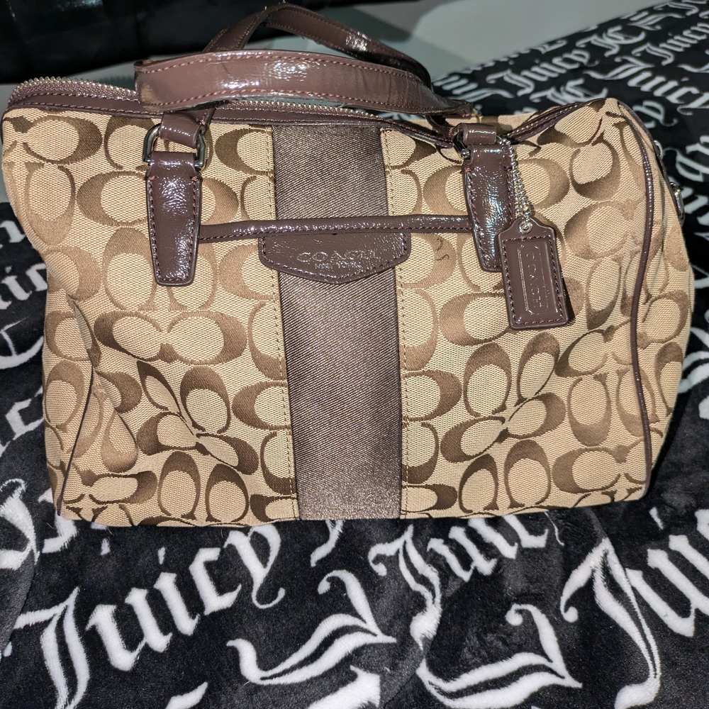 Vintage Coach Brown Signature Canvas Bag